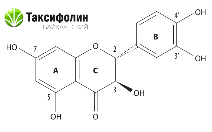 дигидрокверцетин молекула